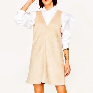 Zara Suede Effect Sleeveless Tank Dress or tunic!! Vegan suede
